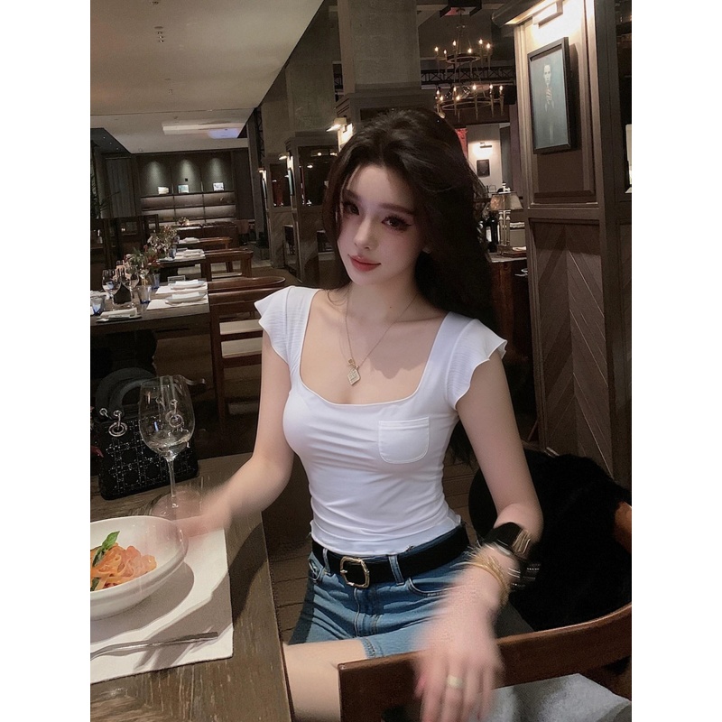 경관 그림 프랑스식 품격 화이트 광장 칼라 민소매 조끼 여성 2026 여름 빛 럭셔리 바람 허리 수축 슬림해 보이는 타이트 맨위