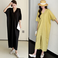 批发实拍新款 2026仲夏裙<b class='q'>v领</b>气质连衣裙子女夏款欧若风穿搭长裙