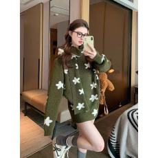 批发2025秋冬季复古星星圆领毛衣女针织包臀<b class='q'>半裙</b>高腰短裙配围巾两件套