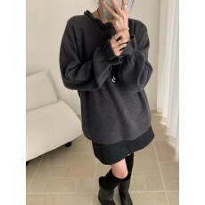 波点针织开衫女春季2024新款叠穿设计感百搭显瘦长袖上衣