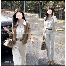 批发SANJUN高端定制【春日限定】拼色假两件翻领<b class='q'>针织</b>衫2276