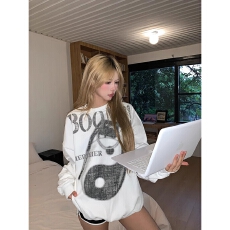 批发图 +原版质量小众印花卫衣男女宽松百搭<b class='q'>打底衫</b>