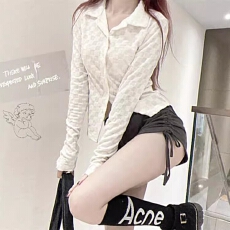 批发2025原版质量衬衫绣紧身<b class='q'>通勤</b>韩系温柔女长袖上衣