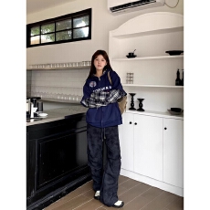 批发<b class='q'>外贸</b>爆款原版质量刺绣假两件格子<b class='q'>开衫</b>连帽卫衣外套上衣