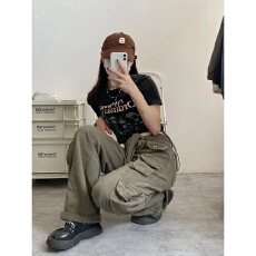 批发实价 官图 +原版质量美式复古正肩t恤短袖女<b class='q'>夏</b>季不规则