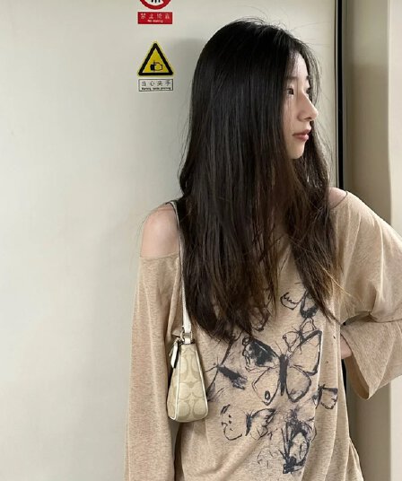 정가 경관 그림 원본 품질 달콤한 매운맛 행침 목 긴팔 티셔츠 여성 자외선 차단 블라우스 오프숄더 맨위
