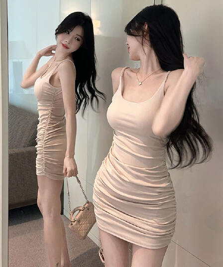 실제 촬영 정가 뜨거운 소녀 단단한 섹시한 디스플레이 몸 디자인 센스 슬링 여성 드레스 엉덩이 접기 짧은 스커트