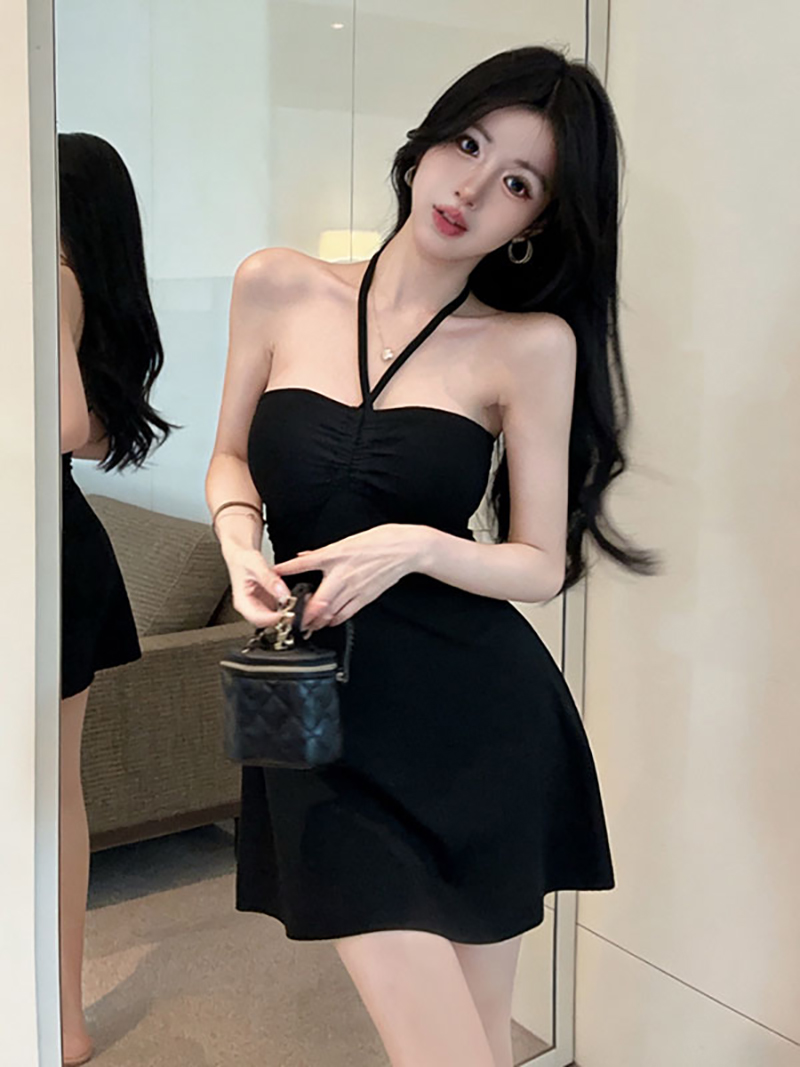 실사 정가 핫걸 섹시함 레이스업 행침 목 다양한 착용 법 몸매 가꾸기 벨트 가슴 패드 한 마디 점프 슈트 미니 스커트
