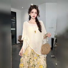 批发旻旻<b class='q'>衬衫</b>女慵懒时光不规则<b class='q'>t</b><b class='q'>恤</b>春夏新款百搭设计感<b class='q'>上衣</b>小衫21502