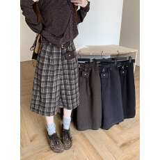 批发实拍慵懒感毛呢高腰休闲裤阔腿裤女秋季宽松显瘦韩系直筒裤<b class='q'>七分裤</b>