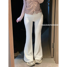 批发实拍慵懒感休闲裤<b class='q'>女</b>春夏针织微喇裤显瘦阔腿裤宽松<b class='q'>垂</b>感拖地裤<b class='q'>长裤</b>