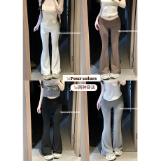 批发实拍慵懒感休闲<b class='q'>裤</b>女春夏针织微喇<b class='q'>裤</b>显瘦阔腿<b class='q'>裤</b><b class='q'>宽松</b>垂感拖地<b class='q'>裤</b>长<b class='q'>裤</b>