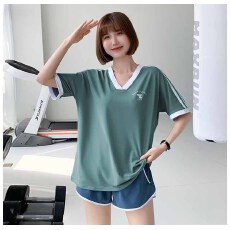 批发夏季新款<b class='q'>运动</b><b class='q'>短袖</b>上衣瑜伽T恤宽松大码速干上衣跑步健身瑜伽服