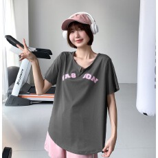 批发夏季薄款宽松大码健身运动T恤女短袖服遮肉透气速干瑜伽服上衣