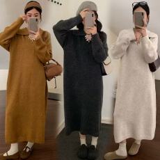 批发新款大量现现2025孕妇秋冬新款韩版休闲洋气潮流<b class='q'>百搭</b>毛衣连衣裙