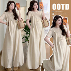 实拍新品~ 2026孕妇装春夏季新款韩版休闲棉麻灯笼背带裤+波点T