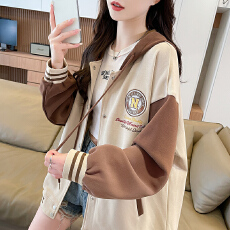 批发华棉<b class='q'>棒球</b>服早春新款连帽设计感<b class='q'>外套</b>女韩版宽松学生上衣潮