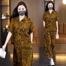 批发实拍2026夏季新款高端设计感大码时尚套装韩版气质宽松显瘦两件套