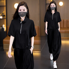 批发实拍2026夏季新款洋气大码女装舒适天丝棉套装时尚宽松显瘦两件套