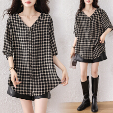 批发实拍202<b class='q'>春</b>夏新款百搭简约大码女设计感时尚休闲宽松显瘦微胖上衣