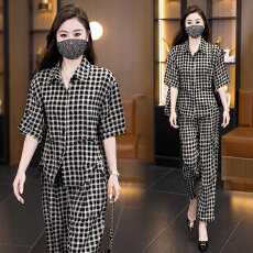 批发实拍2026夏<b class='q'>装</b><b class='q'>新款</b>气质大码套<b class='q'>装</b>遮肚显瘦洋气胖mm宽松时尚两件套