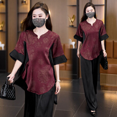 批发2026夏<b class='q'>装</b>新品高端气质大码套<b class='q'>装</b>遮肚显瘦洋气胖mm宽松时尚两件套