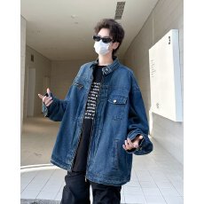 批发实拍实价  做旧牛仔<b class='q'>外套</b>男款秋冬款潮牌高街情侣美式<b class='q'>夹克</b>上衣服