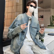 批发实拍实价做旧牛仔<b class='q'>外套</b>男女款秋冬款潮牌高街情侣美式<b class='q'>夹克</b>上衣服