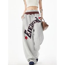 批发春秋季新款长裤子初中学生运动休闲裤青少年阔腿束脚裤男装潮牌