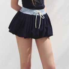 批发小红书精选SunsetPak 蓬蓬云朵感俏皮少女撞色莱赛尔花苞裙半身裙