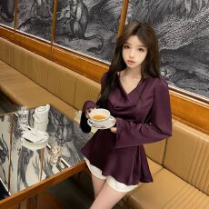 批发<b class='q'>衬衫</b>女夏季设计感荡领高级感气质收腰显瘦<b class='q'>衬衣</b>上衣