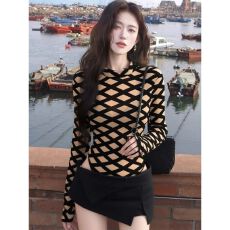 批发V领显瘦褶皱刺绣蕾丝上衣女