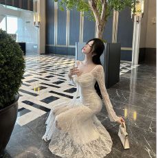 批发法式温柔风超好看修身包臀鱼尾<b class='q'>长裙</b>今年流行的爆款<b class='q'>连衣裙</b>2026秋季