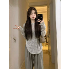 批发辣妹长袖<b class='q'>针织衫</b>女秋季防晒薄纱<b class='q'>罩衫</b>修身显瘦打底上衣