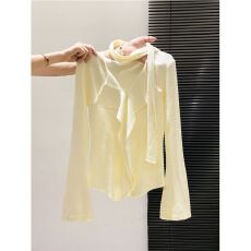 批发不规则V领长袖衫女秋季新款设计感修身<b class='q'>小衫</b>打底内搭上衣