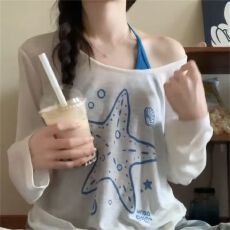 批发【防晒套装】<b class='q'>网纱</b>夏季防晒罩衫背心两件套慵懒风