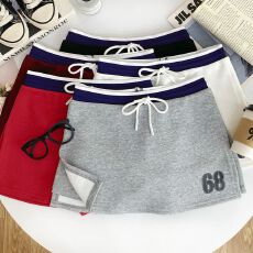 批发撞色包边抽绳系带a字休闲<b class='q'>裤</b>女<b class='q'>韩版</b>百搭外穿阔腿短<b class='q'>裤</b>