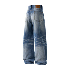 批发春夏季男士牛仔时尚潮牌休闲微弹怀旧宽松直筒青年牛仔裤男