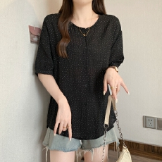 批发实拍夏季新款大码女装设计感小众碎花<b class='q'>衬衣</b>时尚百搭高级感漂亮上衣