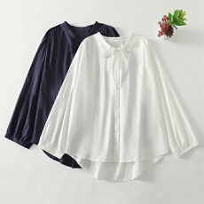 批发实拍早春新款大码女装宽松休闲慵懒风松弛感高端苎麻衬衫上衣