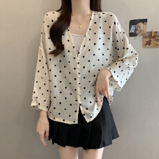 批发实拍秋装新款大码女装韩版宽松苎麻开衫<b class='q'>衬衫</b>上衣小外套