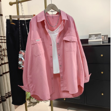 批发秋季新款韩系chic纯棉设计感小众别致长袖法式上衣衬衣高级感