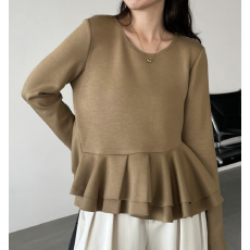 批发秋装新款<b class='q'>欧美</b>长袖衬衫纯色前纽扣简约衬衣优雅时尚日常休闲上衣