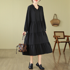 批发春装新款实拍韩系宽松遮肚减龄胖MM大码女装<b class='q'>连衣裙</b>