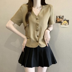 批发实拍夏装大码女装韩版chic百搭显瘦V领单排扣<b class='q'>西服</b>上衣M 4XL200斤