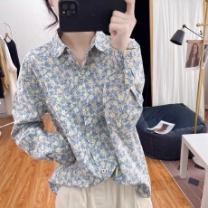 批发秋装新款长袖休闲印花女士<b class='q'>衬衫</b>清新文艺复古<b class='q'>碎花</b>上衣<b class='q'>衬衣</b>