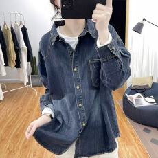 批发秋装新款复古<b class='q'>牛仔</b><b class='q'>衬衫</b>宽松潮流口袋设计百搭上衣叠穿<b class='q'>衬衣</b>外穿