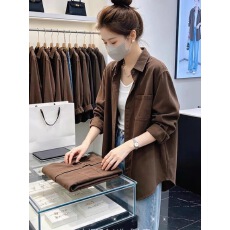 秋季新款港味休闲衬衫小众百搭粉色长袖叠穿衬衣外搭上衣