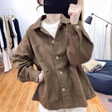 批发秋冬装新款纯棉小个子<b class='q'>外套</b>女百搭甜美上衣宽松夹克休闲薄款<b class='q'>外套</b>