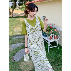 批发今年流行叠穿<b class='q'>连衣裙</b>套装女夏2026新款法式T恤裙针织吊带裙两件套